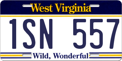 WV license plate 1SN557