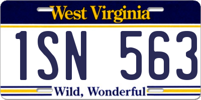WV license plate 1SN563