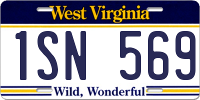 WV license plate 1SN569