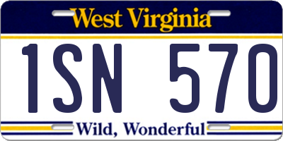 WV license plate 1SN570