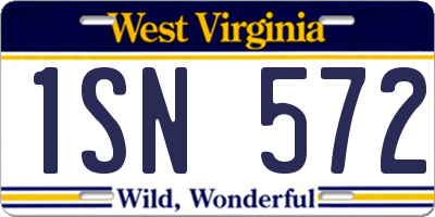 WV license plate 1SN572