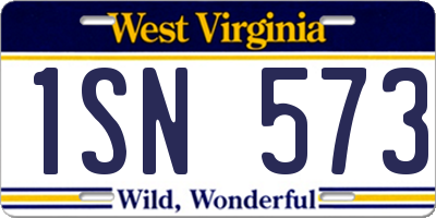 WV license plate 1SN573