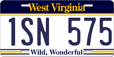 WV license plate 1SN575