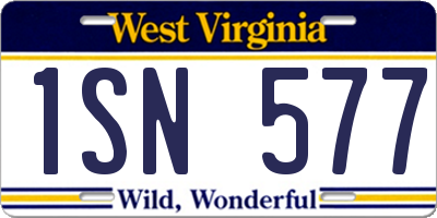 WV license plate 1SN577