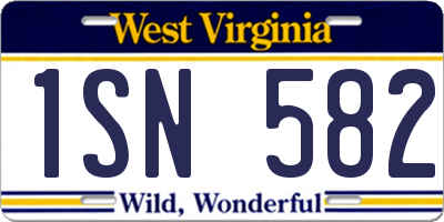 WV license plate 1SN582
