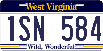 WV license plate 1SN584