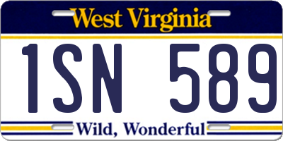 WV license plate 1SN589