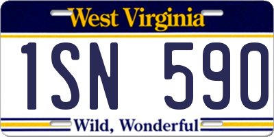 WV license plate 1SN590