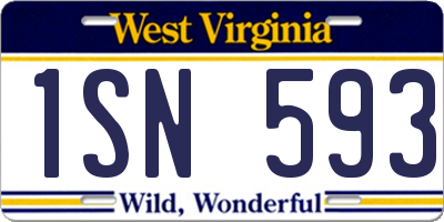 WV license plate 1SN593