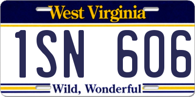 WV license plate 1SN606