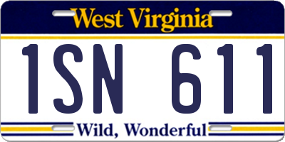 WV license plate 1SN611
