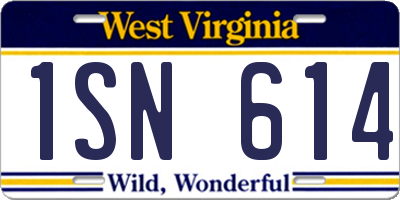 WV license plate 1SN614