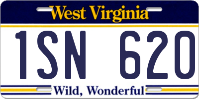 WV license plate 1SN620