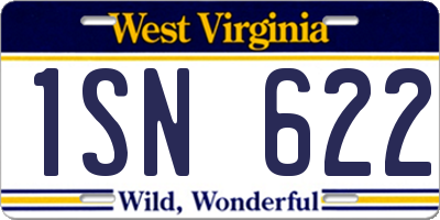 WV license plate 1SN622