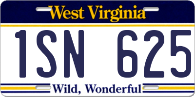 WV license plate 1SN625