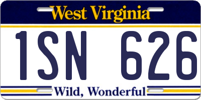 WV license plate 1SN626