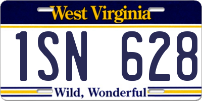 WV license plate 1SN628