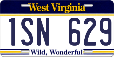WV license plate 1SN629
