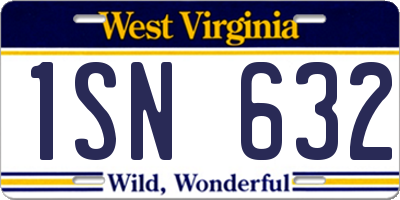 WV license plate 1SN632