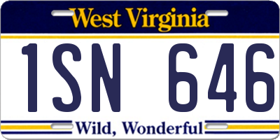 WV license plate 1SN646