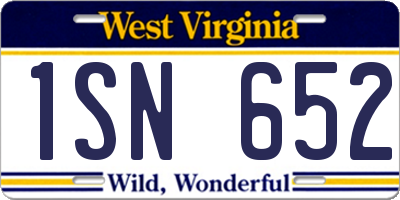 WV license plate 1SN652