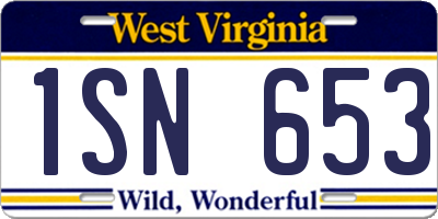 WV license plate 1SN653