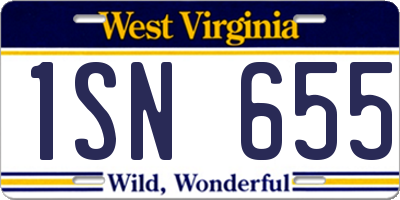 WV license plate 1SN655