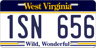 WV license plate 1SN656
