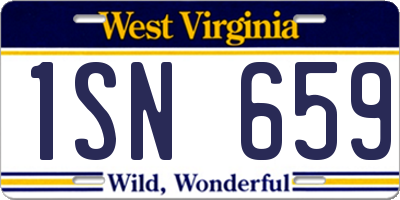 WV license plate 1SN659