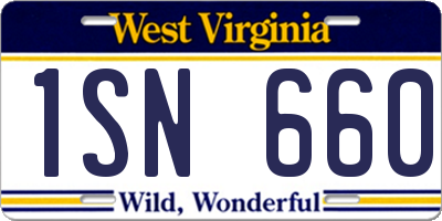 WV license plate 1SN660