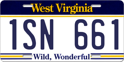 WV license plate 1SN661