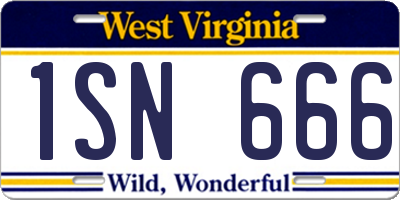 WV license plate 1SN666