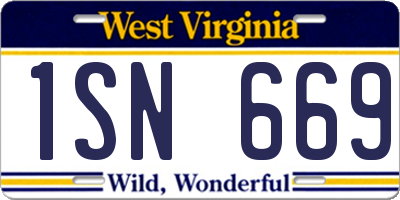 WV license plate 1SN669