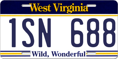 WV license plate 1SN688