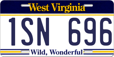 WV license plate 1SN696