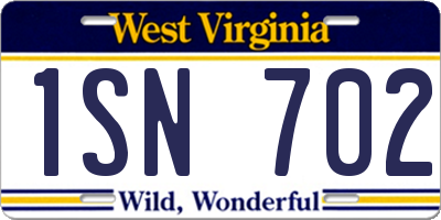 WV license plate 1SN702