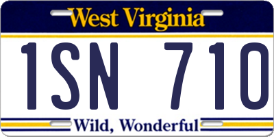 WV license plate 1SN710