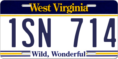 WV license plate 1SN714