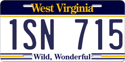 WV license plate 1SN715