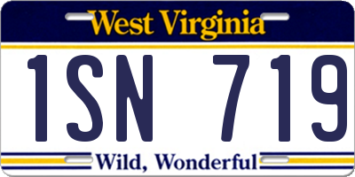 WV license plate 1SN719