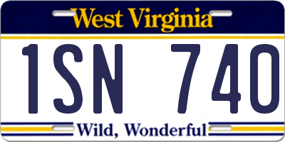 WV license plate 1SN740