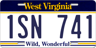 WV license plate 1SN741