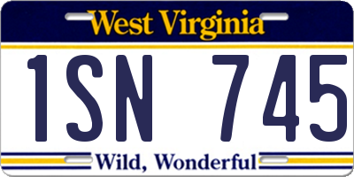 WV license plate 1SN745