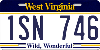 WV license plate 1SN746