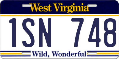 WV license plate 1SN748
