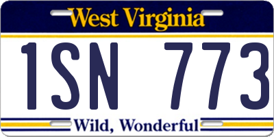 WV license plate 1SN773