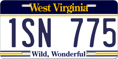 WV license plate 1SN775