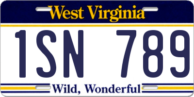 WV license plate 1SN789