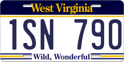 WV license plate 1SN790