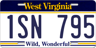 WV license plate 1SN795